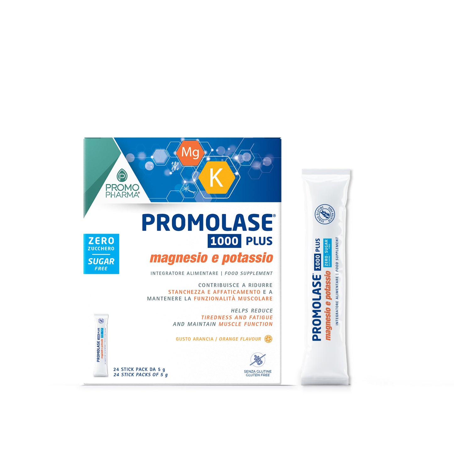 Promolase 1000® Plus Magnesio e Potassio Zero Zucchero - 24 Stick